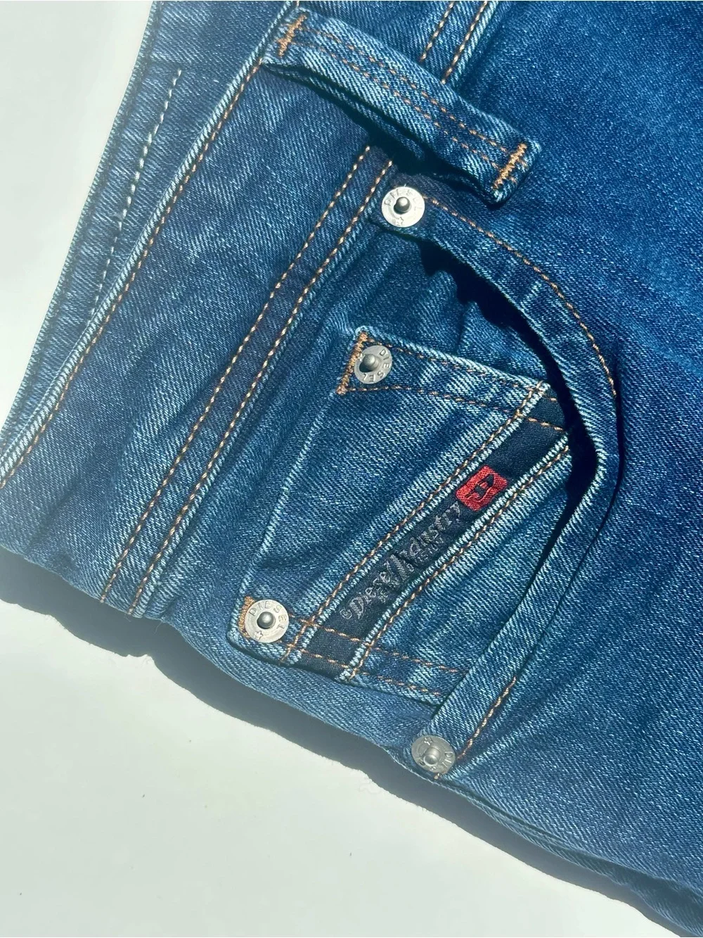 Diesel Larkee Men's Straight Stretch Jeans in Deep Blue Denim, W 31 L 30